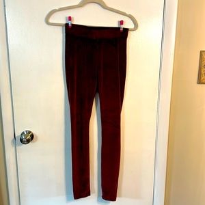 Burgundy Velvet Leggings Size XS